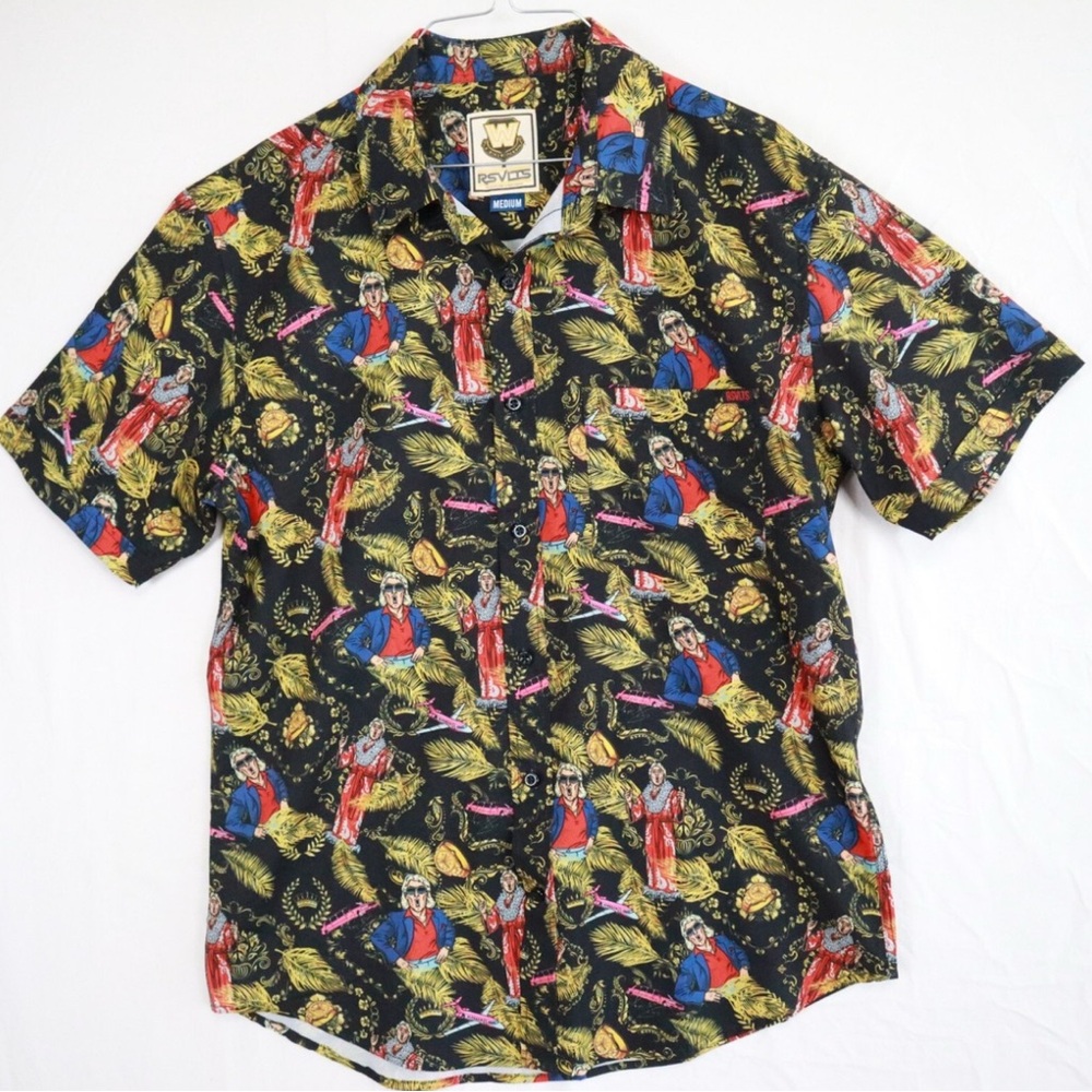 RSVLTS WWE Legends Shirt Mens Ric Flair Nature Boy Button Up Short Sleeve
